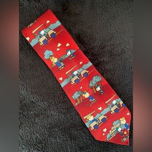 Vintage Peanuts Golfer Silk Tie